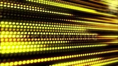 黄色-金色-抽象背景下LED灯条的视频动画。